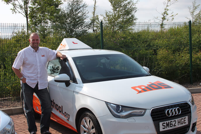 Dave Brown with Instructor Car in Edinburgh